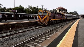 N458 Vline Castlemaine departure amp horn show [upl. by Woermer148]