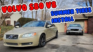 OUR STRAIGHT PIPED Volvo S80 V8 gets the summer tires installed ready for car meet season [upl. by Ilana]