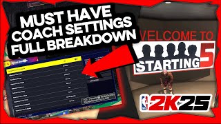 NBA 2K25 STARTING 5 ULTIMATE GAMEPLAN SETTINGS BEST DEFENSIVE SETTINGS FOR EASY REP [upl. by Hluchy182]