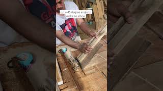 cut a 45 degree angle to make an elbow carpenter woodworking woodwork carpentertools diy [upl. by Baptlsta]