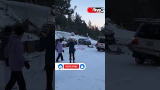 CLASH of CARS near Lake Tahoe shorts winter weather snow ice california usa road car crash [upl. by Jelks]