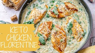 Keto Chicken Florentine – Creamy Chicken in White Sauce – Blondelish [upl. by Katrina181]