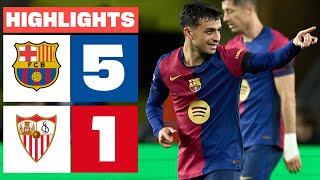 FC BARCELONA 5  1 SEVILLA FC I RESUMEN LALIGA EA SPORTS [upl. by Saint]