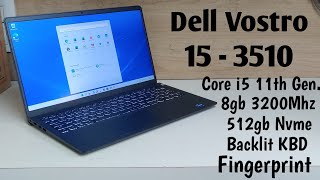 Dell Vostro 3510 Laptop 2022💥 💥 Core i5 11th Gen8gb Ram512gb SsdBacklit KBDFingerprint [upl. by Nitnelav]