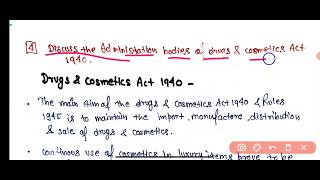 Drugs amp Cosmetics act 1940  law amp ethics  DPharma 2nd [upl. by Nelle983]