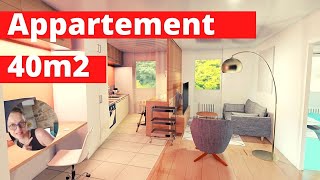 Amenager appartement 40m2 plan 3D shorts [upl. by Ewell397]