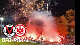 Simmungsvideo DFBPokal Viktoria Köln vs Eintracht Frankfurt Mega Pyroshow und Tor zum 01 [upl. by Attena]