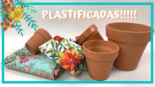 👍 Forrar MACETAS con TELA de manera PERFECTA  Parecen Compradas🪴y PLASTIFICADAS [upl. by Nayhr589]