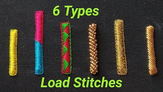 6 Types Load Or Embossed Stitches  Aari Works  Maggam Works [upl. by Eilac]