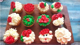 Cupcake decoration tutorial  Christmas theme decorations  Christmas special Cup cake [upl. by Assen]