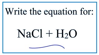 NaCl  H2O Sodium chloride  Water [upl. by Asined]