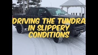 Driving The Toyota Tundra In Slippery Conditions [upl. by Vidda613]