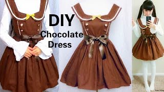 DIY Chocolate Dress with Peter Pan Collar Inspired by Angelic Pretty Melty Ribbon Chocolate [upl. by Diraf111]