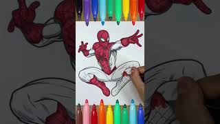 Come Colorare SpiderMan  Tutorial per Bambini Marvel  Uomo Ragno da colorare [upl. by Kwang967]