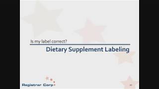 US FDA Regulations for Dietary Supplements [upl. by Adlitam]