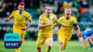 Ukraine do Icelands VIKING CLAP after beating them to qualify for EURO 2024 [upl. by Imij]