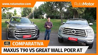 Comparativa Maxus T90 vs Great Wall Poer At  ¿Cuál será la mejor camioneta china diésel automática [upl. by Nnylesor]