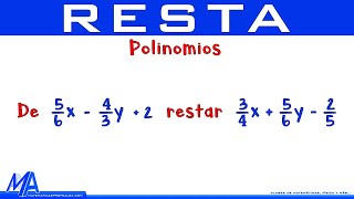 Resta de expresiones algebraicas  Ejemplo 3 Polinomios [upl. by Osswald784]