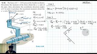 4–60 Force System Resultants Chapter 4 Hibbeler Statics Benam Academy [upl. by Knoll]