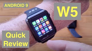 W5 Square Specialty Android 9 Smartwatch 4G  microSD  removable battery Quick Overview [upl. by Leynwad553]