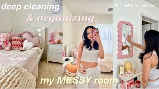 deep clean and organize my room with me 🫧 [upl. by Wendelina]