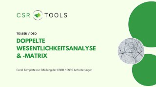 Excel Template für die Doppelte Wesentlichkeitsanalyse CSRDESRS  Teaser Video [upl. by Eleynad]