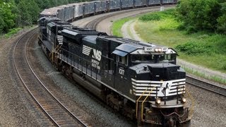 NS 66J with Two SD70ACEs Leading at Bennington Curve [upl. by Ronile]