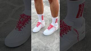 Supreme X Air Force 1 on feet shorts nike trendingshorts [upl. by Sikram]