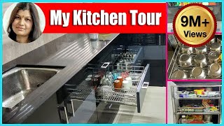 Indian organised Kitchen Tour ideas in hindi  रसोई कैसे सजाये  HOW TO ORGANIZE KITCHEN CABINET [upl. by Durer]