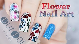 Flower Nail Art  Цветочный дизайн ногтей [upl. by Norreg736]