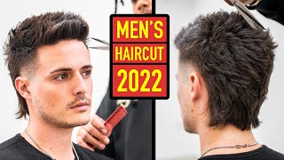 Mens Haircut amp Hairstyle 2022  Short Textured Modern Mullet [upl. by Sgninnej]