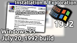 Installation amp Exploration Windows 95 July 20 1992 build [upl. by Temp547]