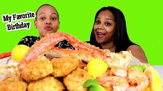 King Crab Seafood Boil Mukbang [upl. by Dona214]