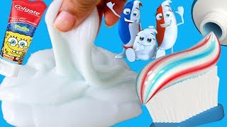 HOW to make TOOTHPASTE SLIME DIY TOOTH PASTE SLIME MAKING TOOTH PASTE slime recipe [upl. by Papst]