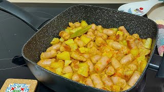 🥘 SALCHICHAS EN SALSA SENCILLA CON PATATAS 👌 BEATRIZ COCINA [upl. by Ahselaf]