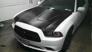 2013 Dodge Charger RT Carbon fiber hood wrap 1080 3M [upl. by Jabin]