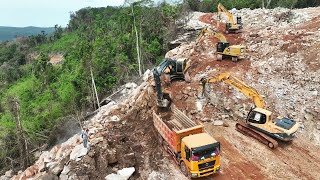 Fulls Videos Processing Connecting High Road On Mountain Use Excavator Bulldozer and Dump Truck [upl. by Loren]