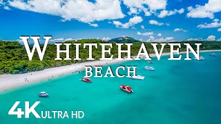 FLYING OVER WHITEHAVEN BEACH 4K UHD  Journey Through Pristine Sands and Turquoise Waters [upl. by Yema799]