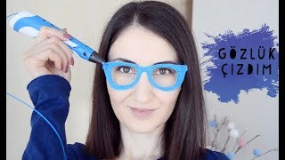 3D Kalemle Gözlük Çizdim Making Glasses With The 3D Pen [upl. by Nhor932]