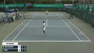 Tennis pro has TWO FOREHANDS and serves lefty and righty [upl. by Ennayt]