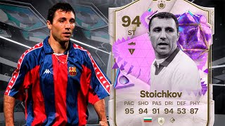 ¡MEJOR QUE NAZARIO😍 92 Hristo STOICHKOV FUT Birthday Icon SBC PLAYER REVIEW  Ea Sports FC 24 [upl. by Okramed]