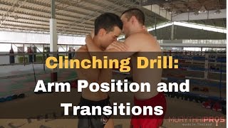 Muay Thai Clinching Drill  Pull and Knee Drill [upl. by Dranal]