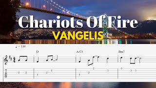 Chariots Of Fire  Vangelis  Fingerstyle Guitar Tutorial Tab [upl. by Renell]