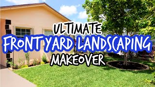 ULTIMATE FRONT YARD LANDSCAPING MAKEOVER  DIY FLOWER BED  LAYING DOWN NEW SOD [upl. by Aicenod]