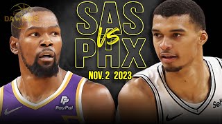 San Antonio Spurs vs Phoenix Suns Full Game Highlights  Nov 2 2023  FreeDawkins [upl. by Acinom264]