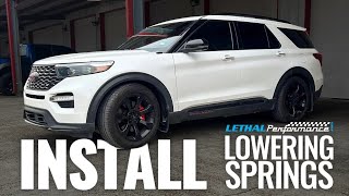 Explorer ST Lethal Performance Lowering Spring Install [upl. by Aerdnahs]