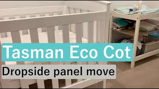 Tasman Eco Cot How to move drop side panel  Tiraras [upl. by Burrton506]