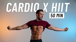 50 Min Cardio HIIT Workout To Burn Calories  Full Body At Home No Equipment [upl. by Shute]