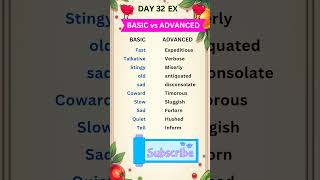 ❣️DAY 32❣️ BASIC vs ADVANCED WORDS english vocabulary englishgrammar shorts ielts viralvideo [upl. by Oicul]