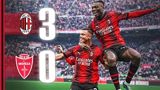 Simićs debut goal  Reijnders and Okafor  AC Milan 30 Monza  Highlights Serie A [upl. by Pennebaker]